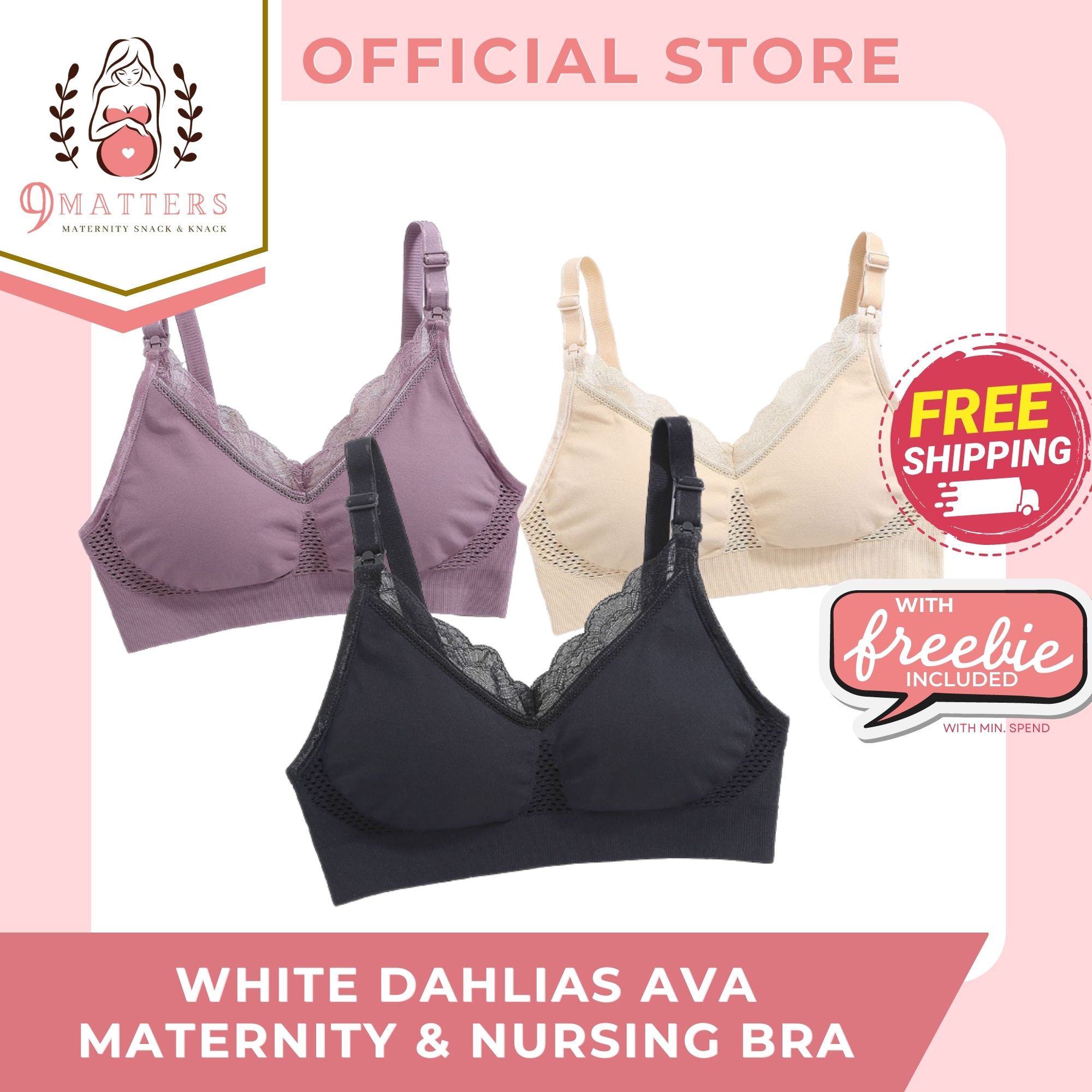 White Dahlias Ava Maternity and Nursing Bra - Nude - Babymama