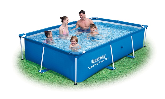 Bestway Steel Pro Rectangular Folding Pool (2.21m X 1.50m X 43cm   7'3 