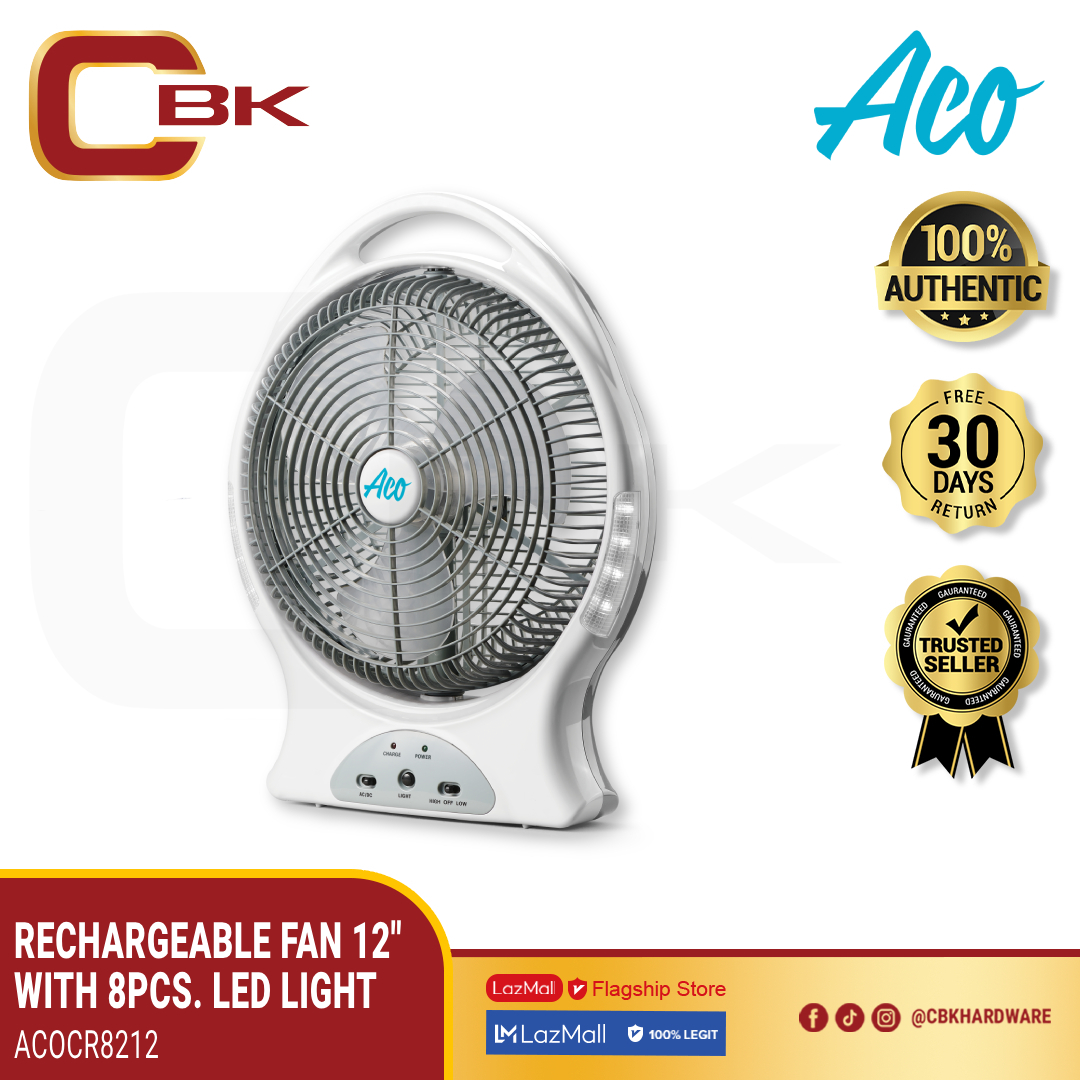ACO ACOCR8212 EMERGENCY FAN RECHARGEABLE 12