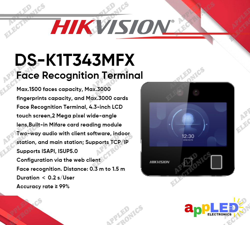 Hikvision DSK1T343MFX Face Recognition Terminal with Access Control