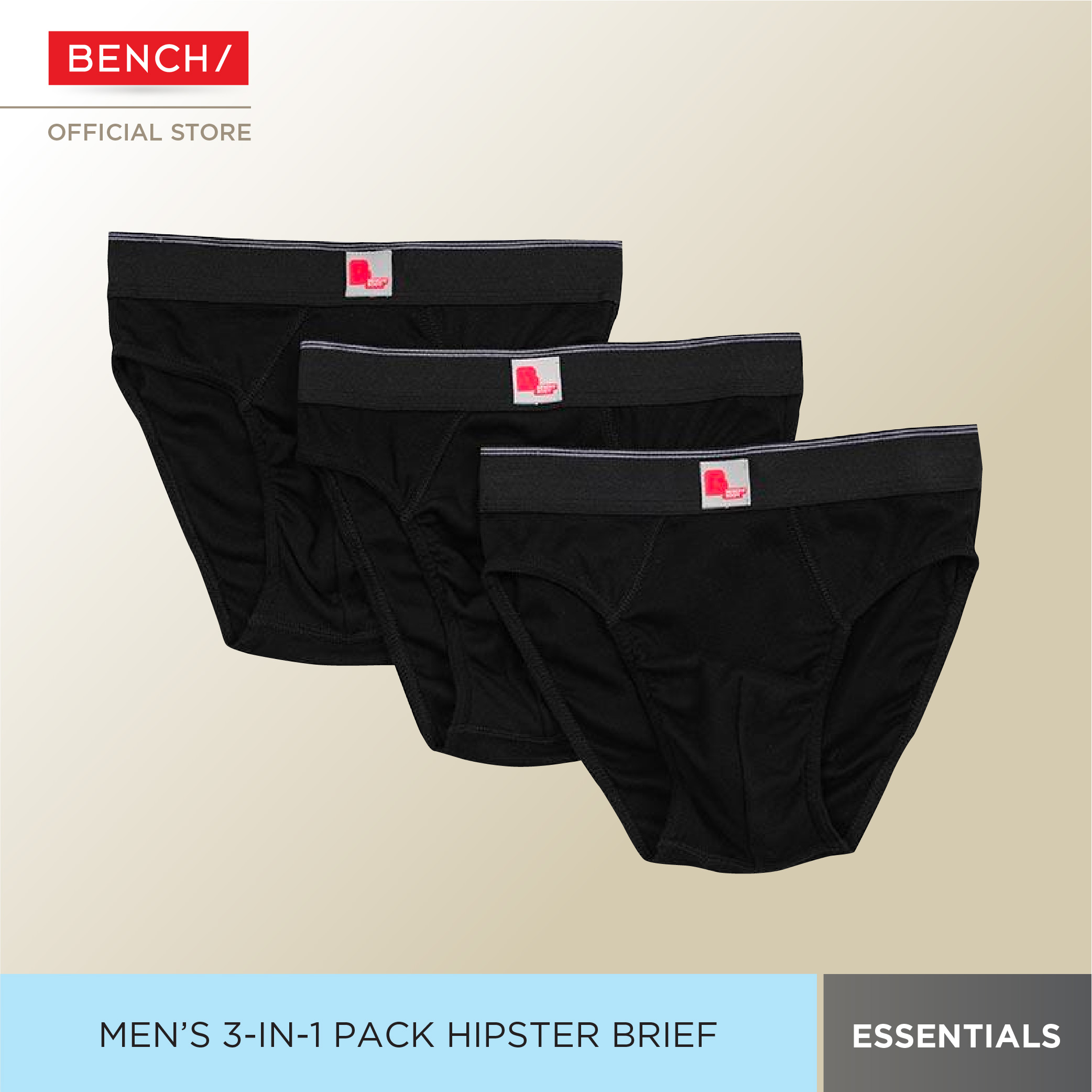 Buy Bench Girls Three Pack Hipster Briefs Black
