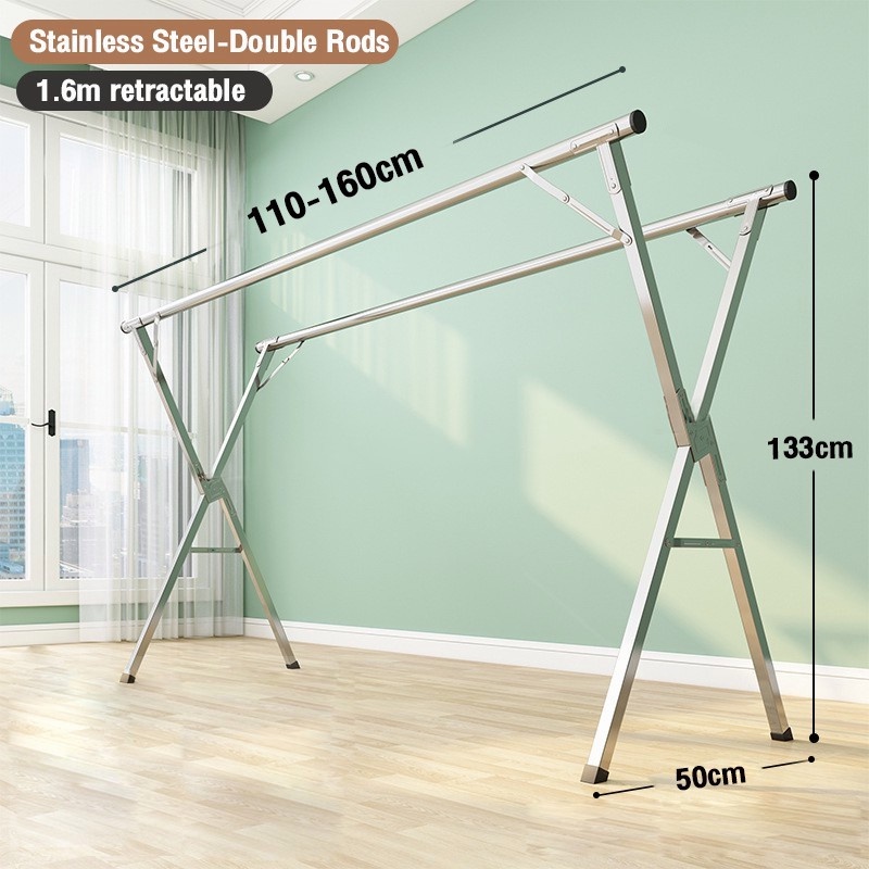 【Free Shipping】3 Rail 240CM Sampayan Foldable Clothes Rack Stainless