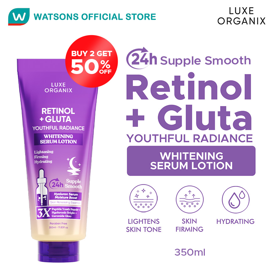 LUXE ORGANIX Retinol + Gluta Whitening Serum Lotion 350ml [ Buy 2, Get 50% Off ]