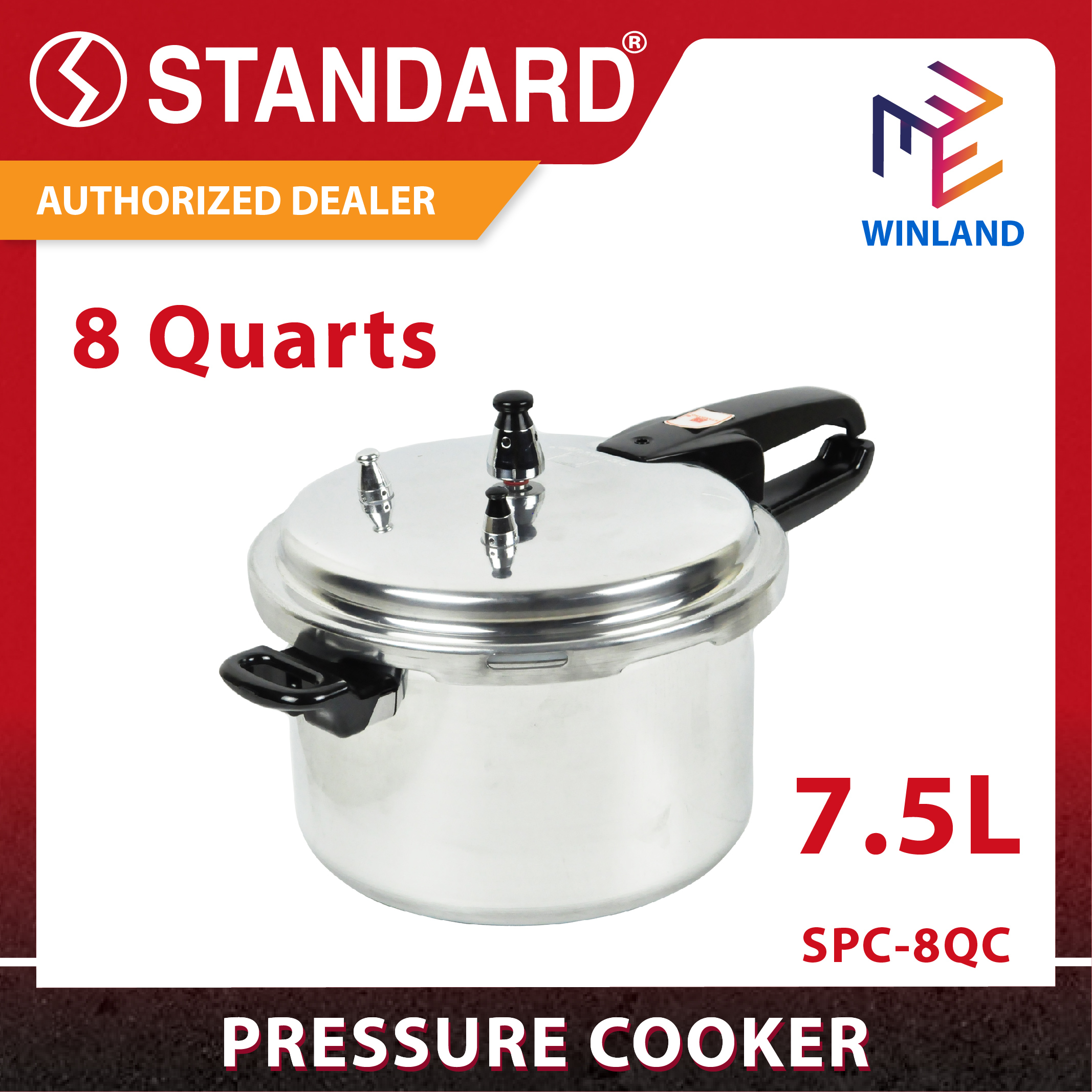 STANDARD Appliances by Winland Pressure Cooker 8 Quarts / 7.5 Liters