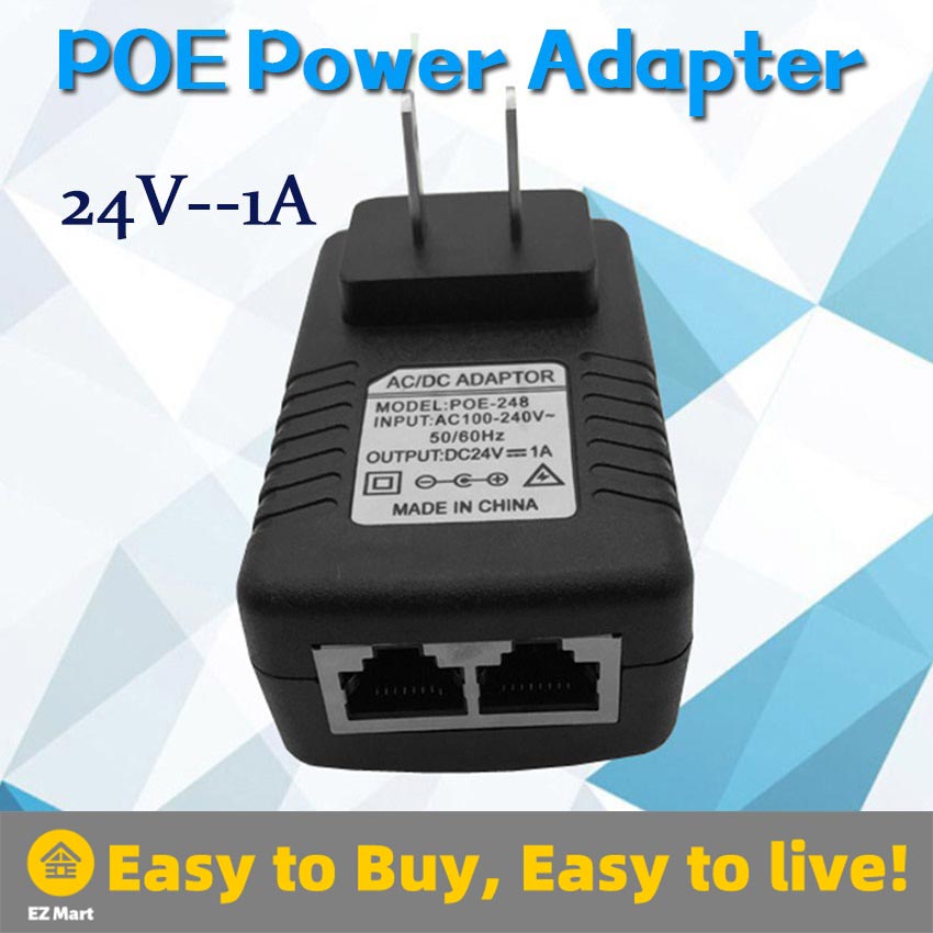 DC 12V 1A POE Injector Switch Wall Power Adapter Wireless Ethernet Camera CCTV
