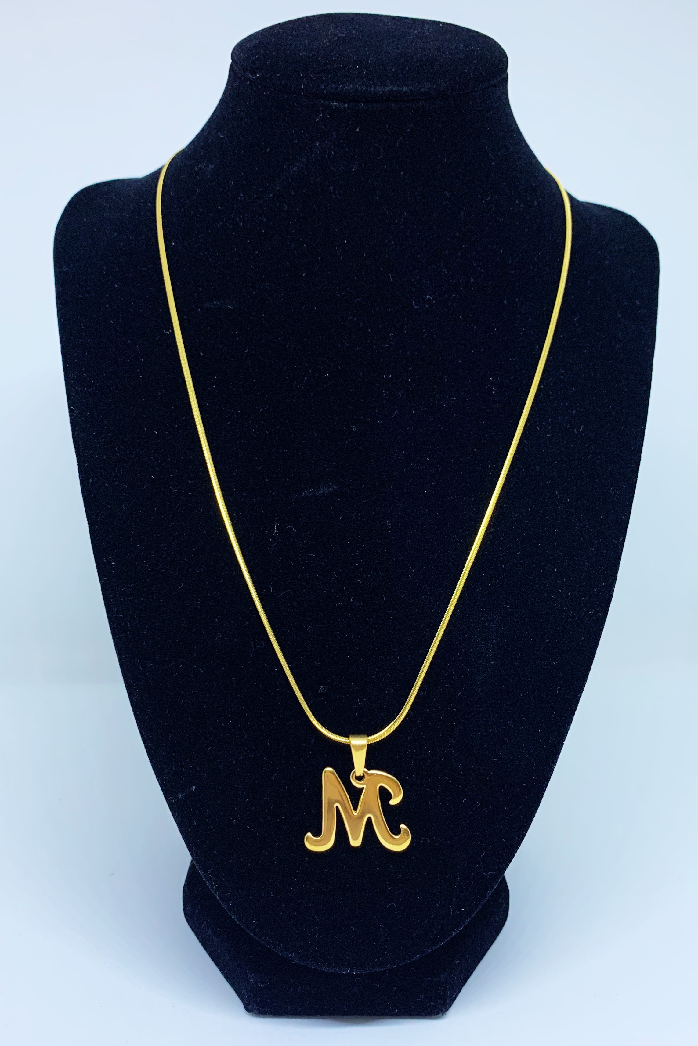 Stainless Steel Rhinestone Letter M 