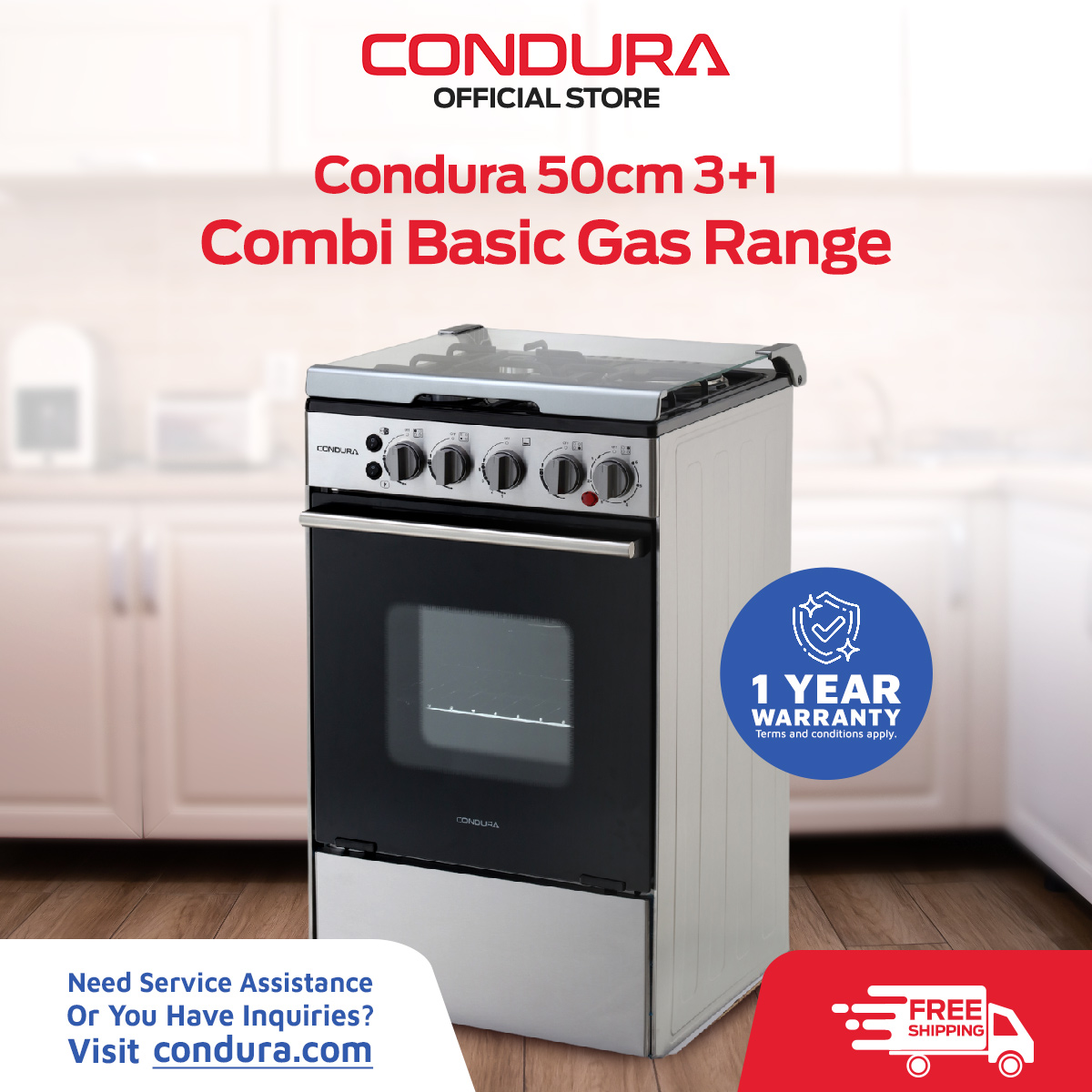 Condura 50CM 3+1 Combi Basic Gas Range Lazada PH