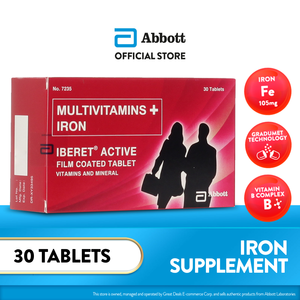 Multivitamins + Iron (Iberet Active) 30s tablet Lazada PH