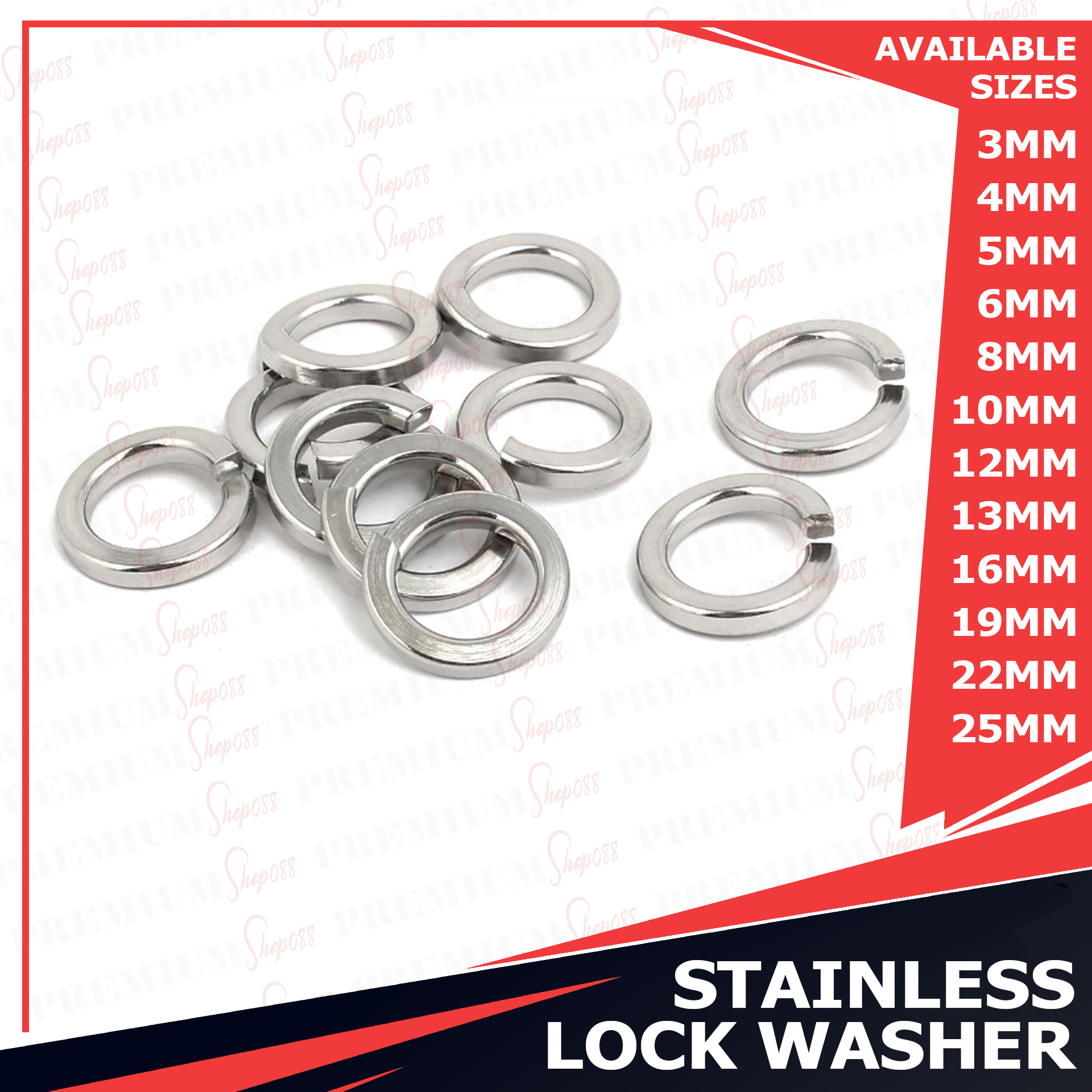 10pcs Stainless Lock Washer SS M3 M4 M5 M6 M8 M10 M12 M14 M16 M19 M22