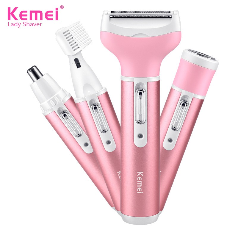Kemei Electric Shaver 4 in 1 Rechargeable Hair Trimmer Women Hair Removal  Machine Epilator | Lazada PH