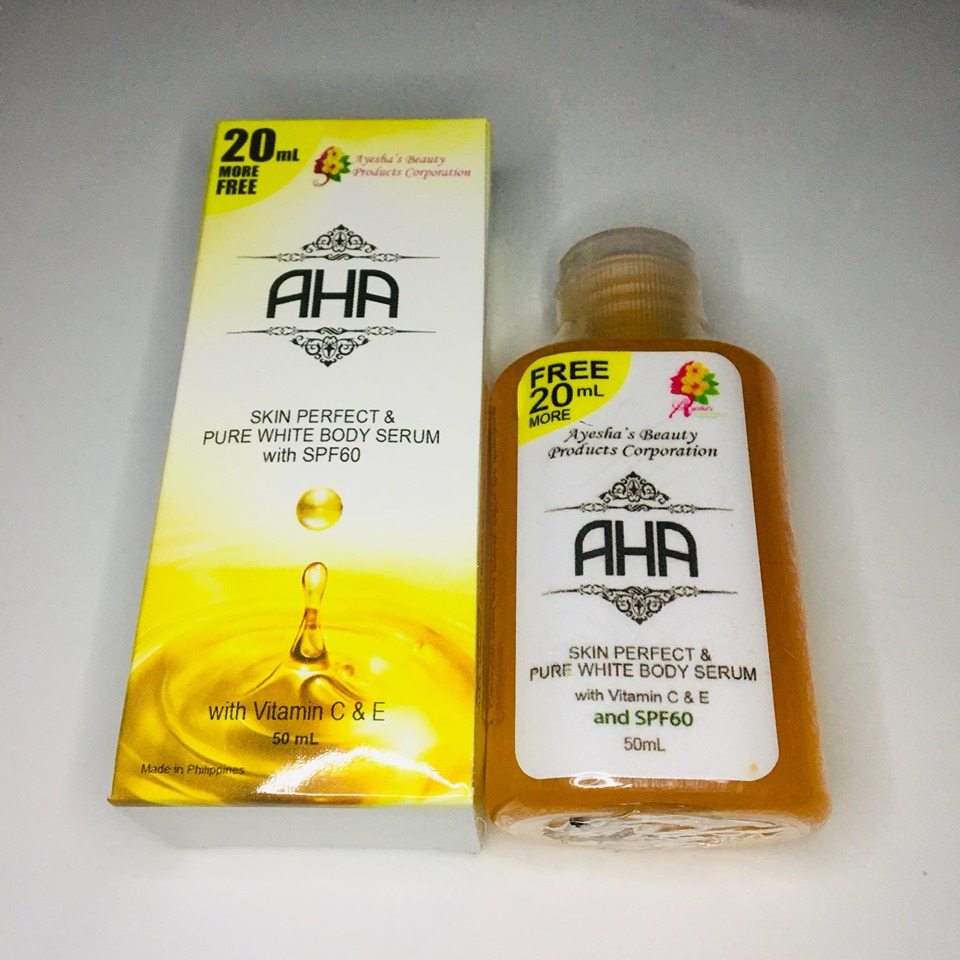 Buy 1 Take 1 Aha Serum By Ayesha New 50ml Affordapack Now In New Packaging Plus 20ml More Free Skin Perfect Pure White Body Serum With Vitamin C E And