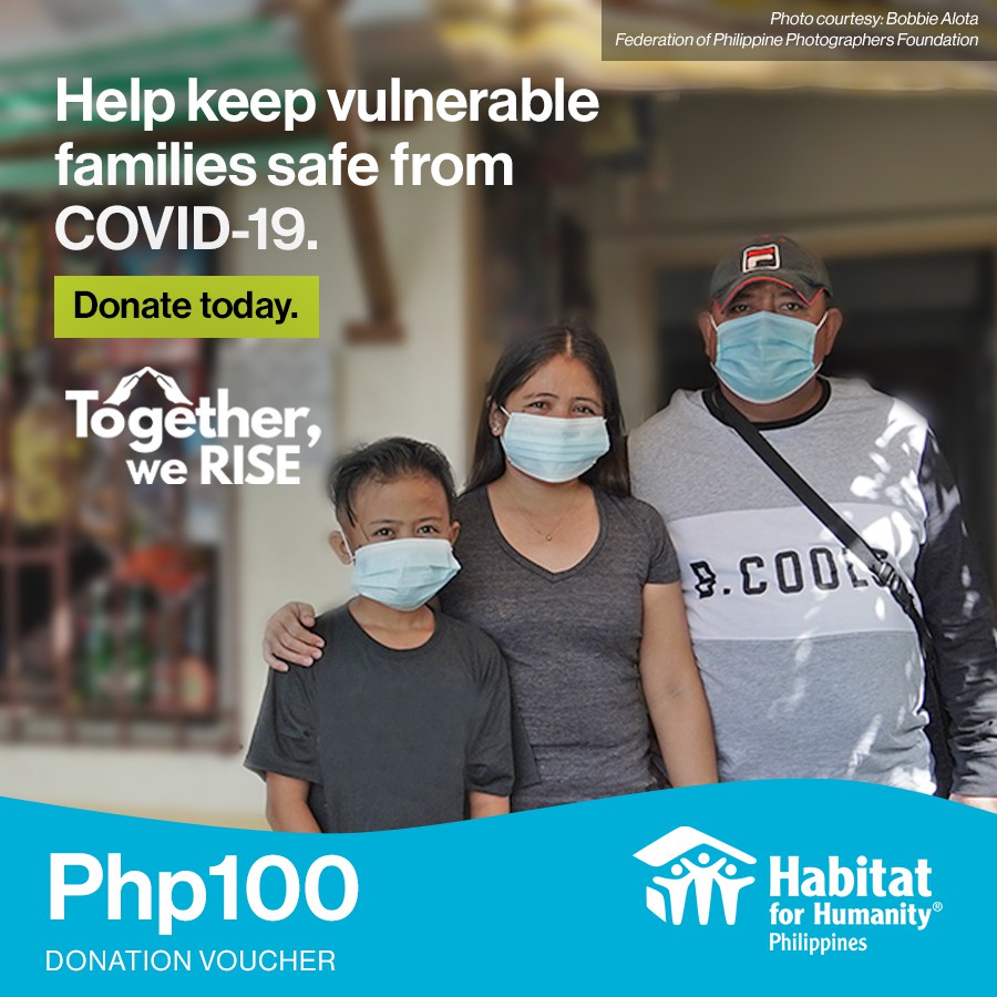 Habitat for Humanity Php100 donation voucher for COVID19 Response