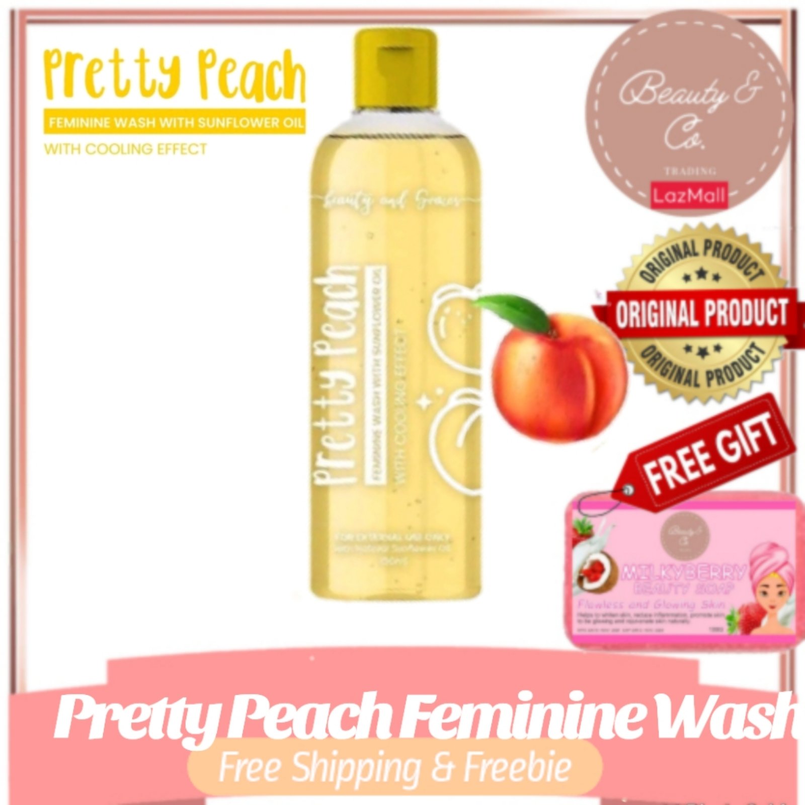 MG Pretty Peach Feminine Wash by Beauty and Graces [FREE BERRY SOAP