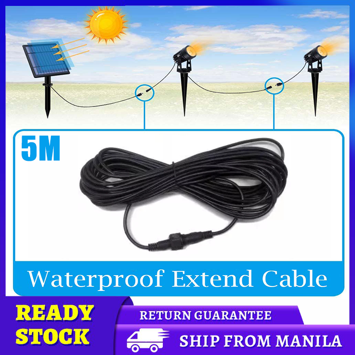 【Ready Stock】5M Solar Light Extension Cord Solar Light Solar Light,IP67