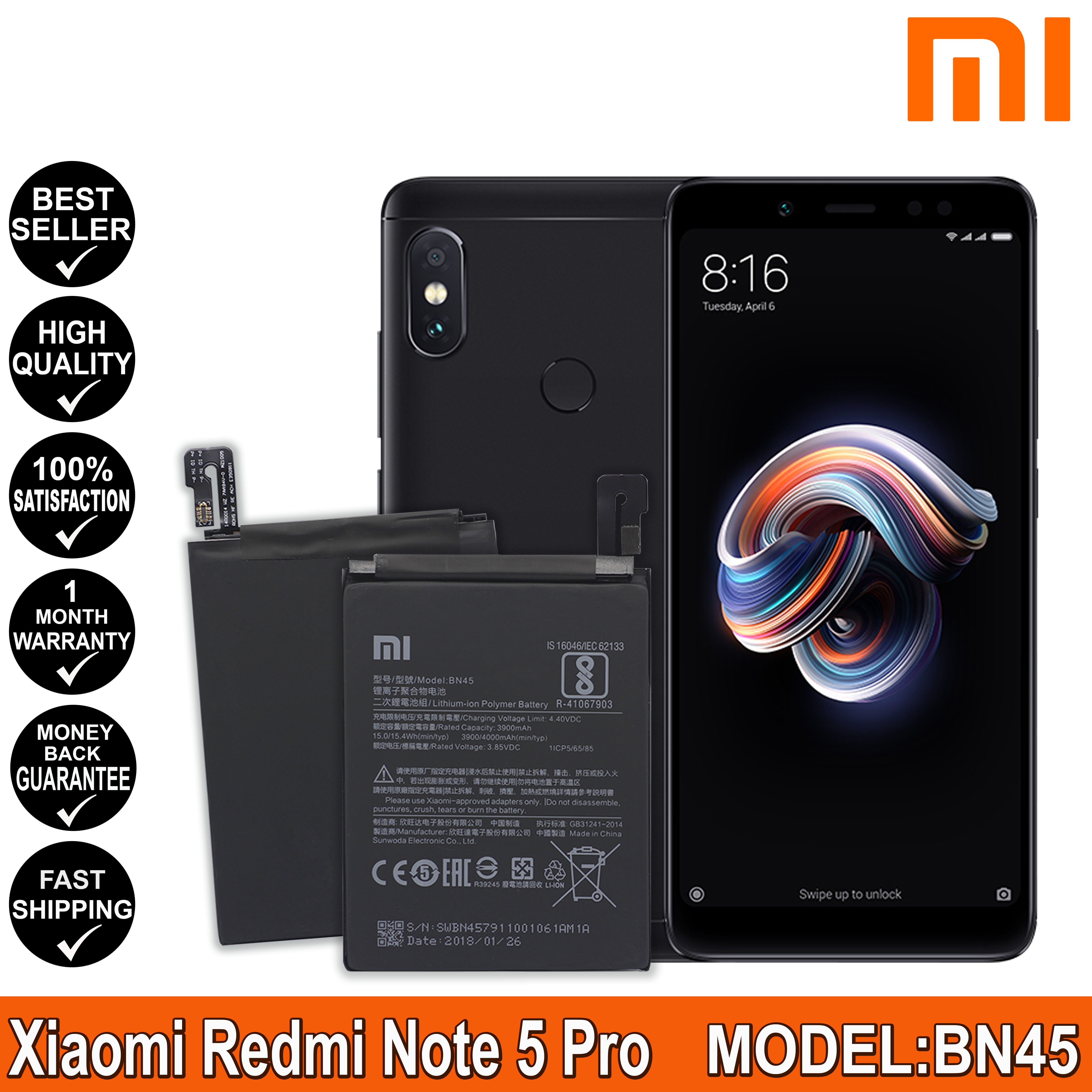 Xiaomi Redmi Note 5 Pro Battery Modelbn45 4000mah Original Equipment