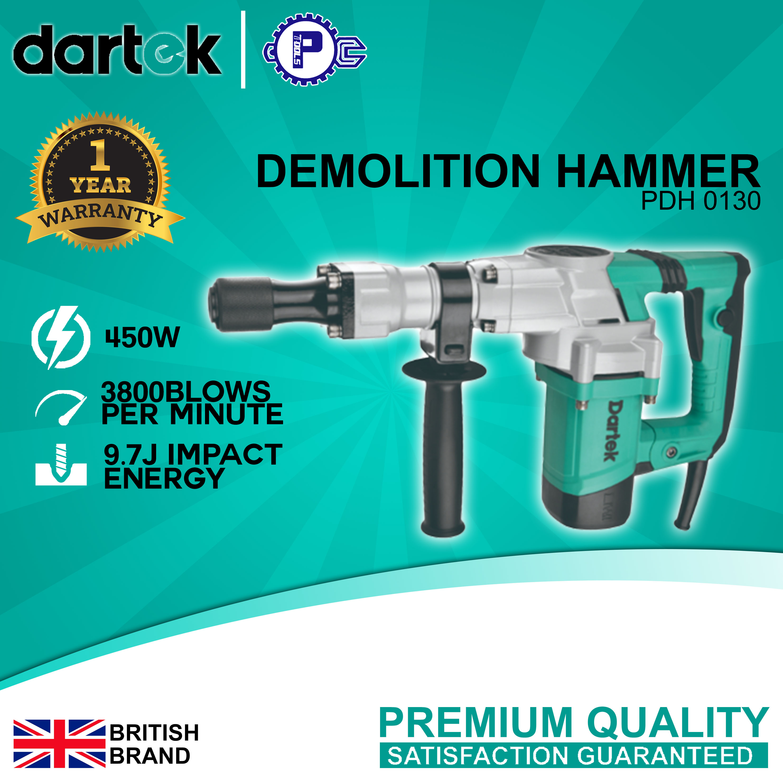 Dartek PDH 0130 17mm HEX Demolition Hammer / Chipping Gun 1050W Lazada PH