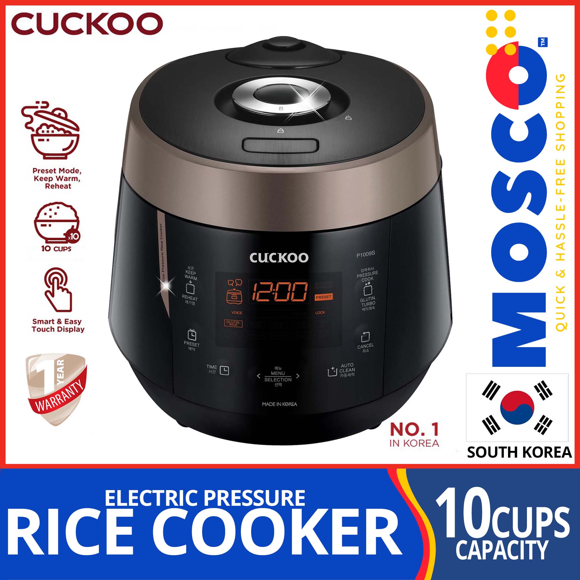 Cuckoo® Multi Cook Rice Cooker 10 Cups Brown CRPP104 Multi Cook