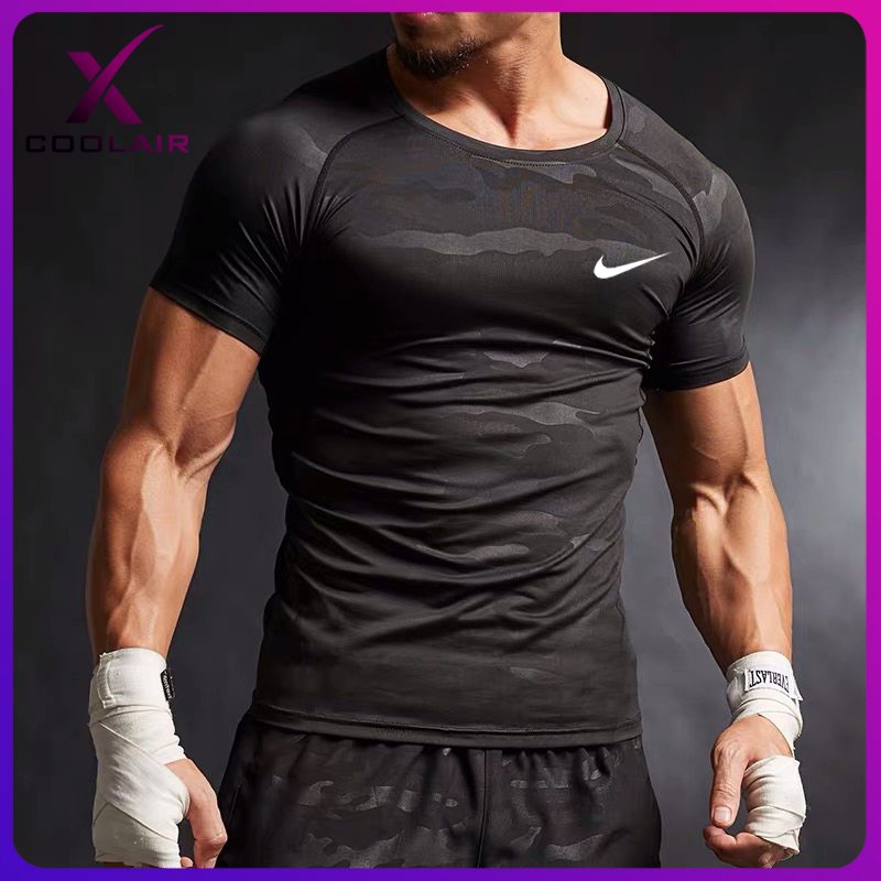 Details about   Men's Workout Compression Shirt Gym Running Base Layer Short Sleeve Tops Camo 
