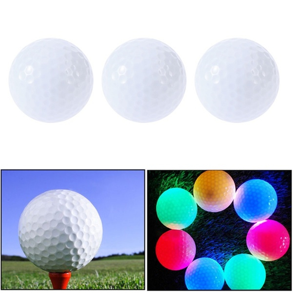 CHLOE ลูกกอล์ฟไฟ LED สำหรับตอนกลางคืนพร้อมไฟเรืองแสงลูกกอล์ฟกอล์ฟกอล์ฟสำหรับฝึกตีกอล์ฟ