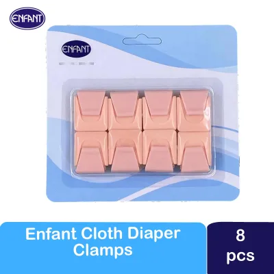 Enfant Baby Cloth Diaper Nappy Clamps Ipit for Lampin 8 pcs Set - Blue Pink Color