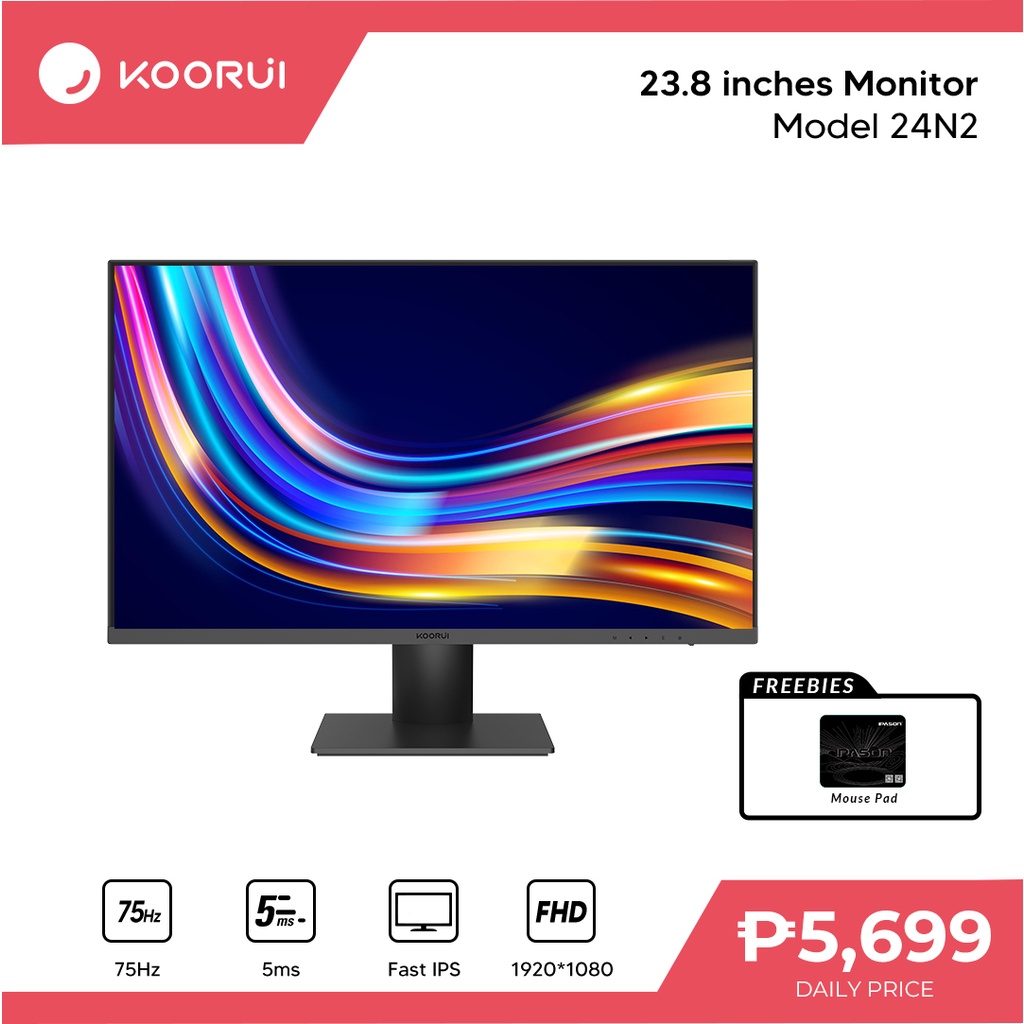 Koorui 22N1 BLACK Monitor 21.5 inch VA Panel 75HZ 19201080 24N2 23.8