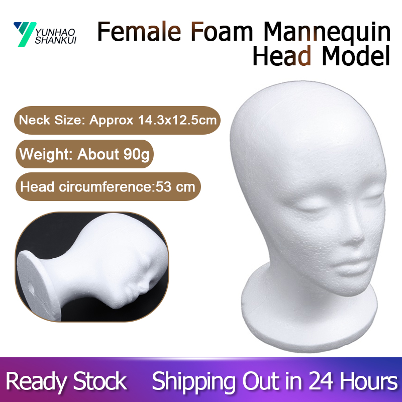 814A New best female STYROFOAM MANIKIN display height 53cm Head Circumference 