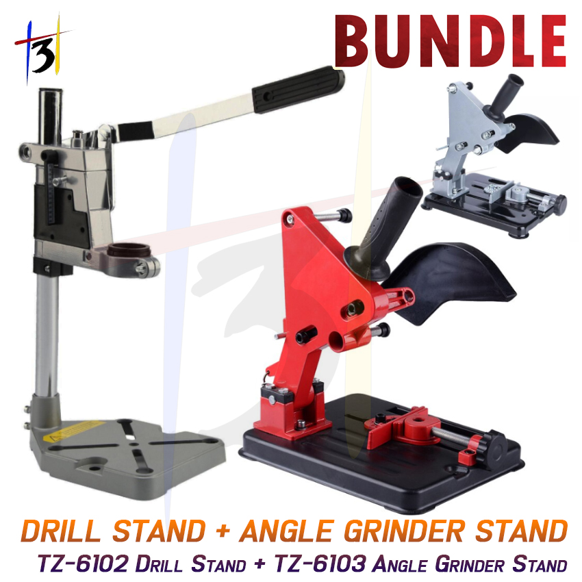 (BUNDLE) TZ6102 Drill Stand Press Clamp Electric Drill Stand Holder