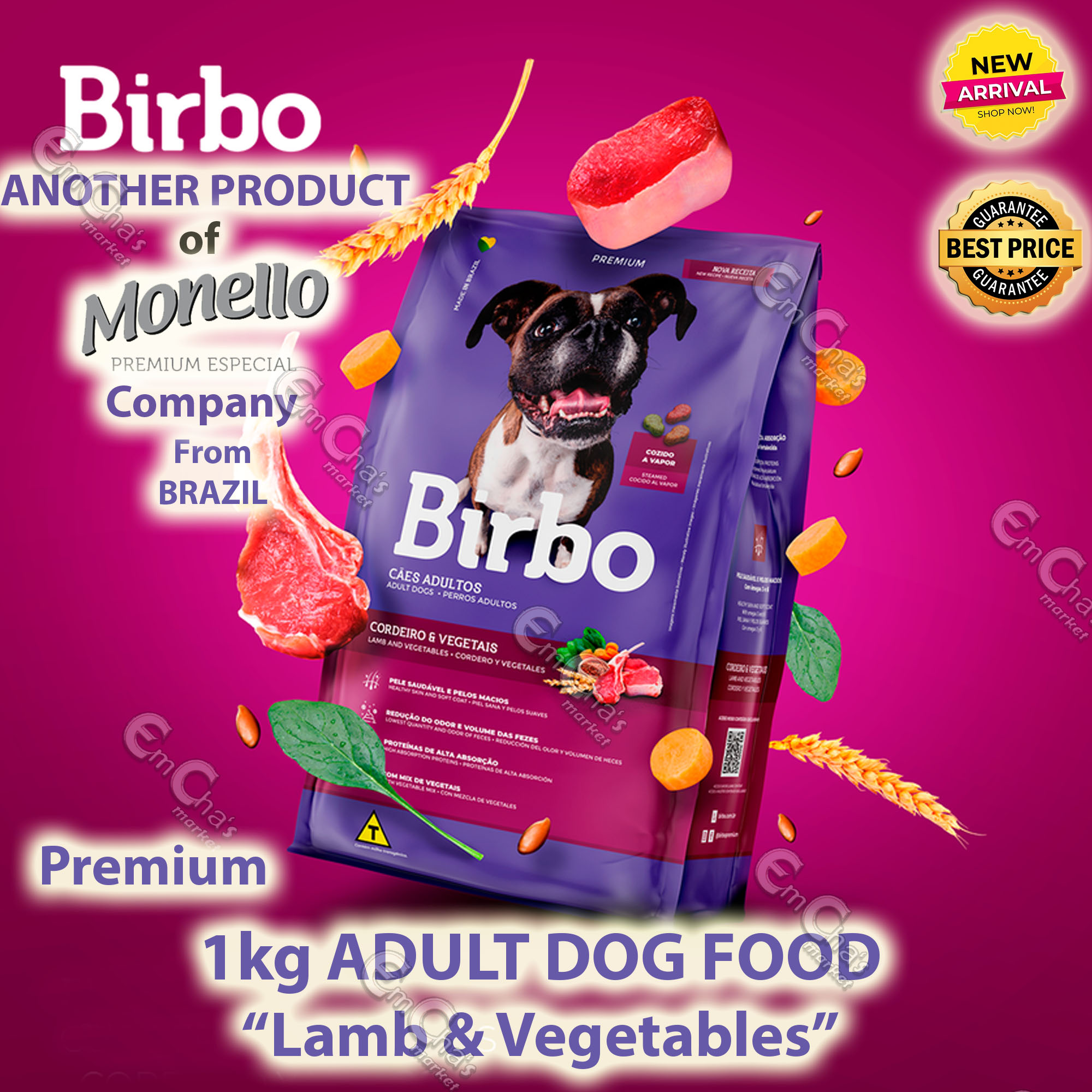 1kg MONELLO ADULT DOG FOOD or BIRBO ADULT DOG FOOD (EXP. FORMAT DD/MM