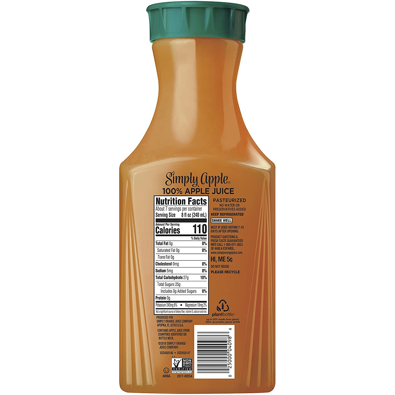 Simply Apple Juice 52 fl oz 100% Juice Not from Concentrate Non