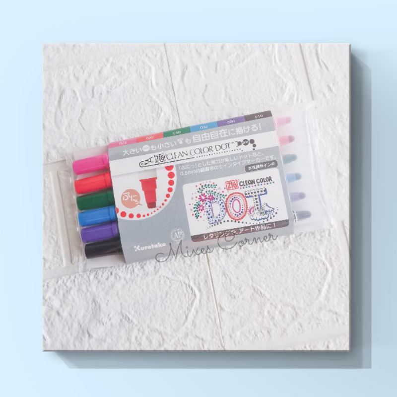 Kuretake ZIG Clean Color Dot Metallic Double-Sided Marker - 6 Color Set | JetPens