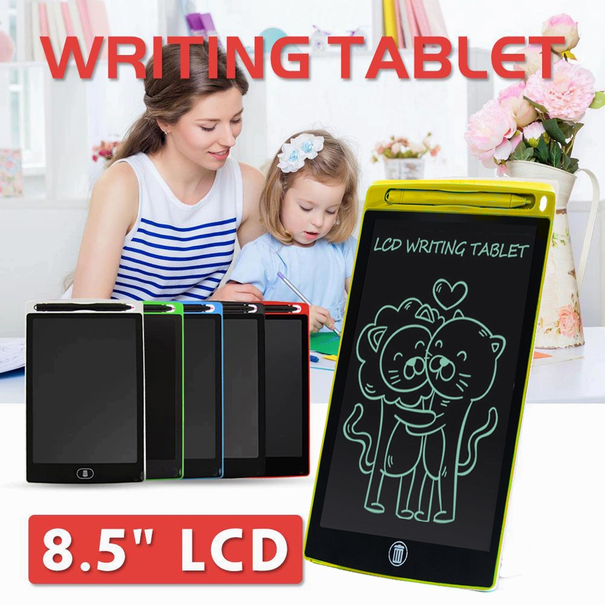 8.5นิ้ว LCD แท็บเล็ตสำหรับเขียนการศึกษา Board ภาพวาดดิจิตอลแบบพกพาแผ่นรองเขียนสำหรับเด็กและโน้ตบุ๊คผู้หญิงสำหรับเด็ก