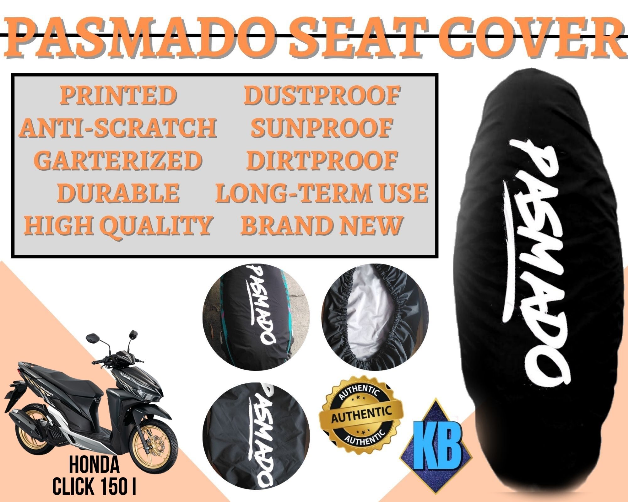 Motorcycle Seat Cover HONDA Click 150i PASMADO Waterproof