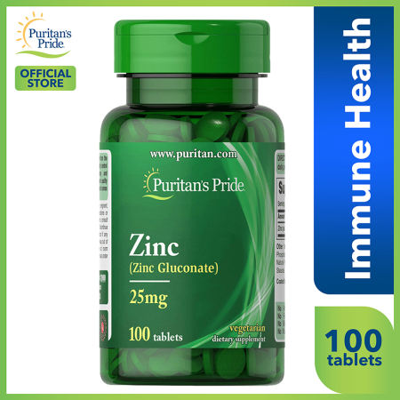 Zinc Gluconate 25mg 100 tablets Puritan's Pride Supplement