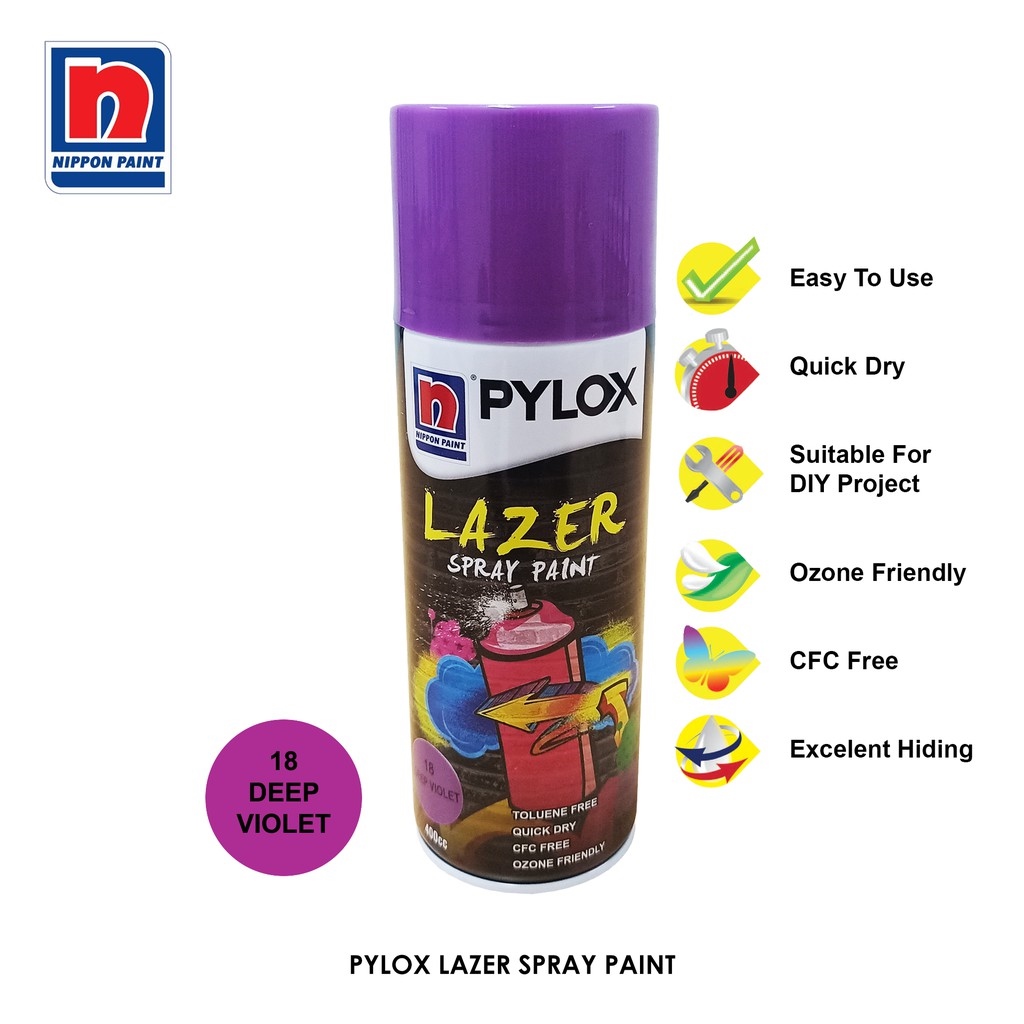 Pylox Lazer Spray Paint Deep Violet No.18 Nippon Spray paint for