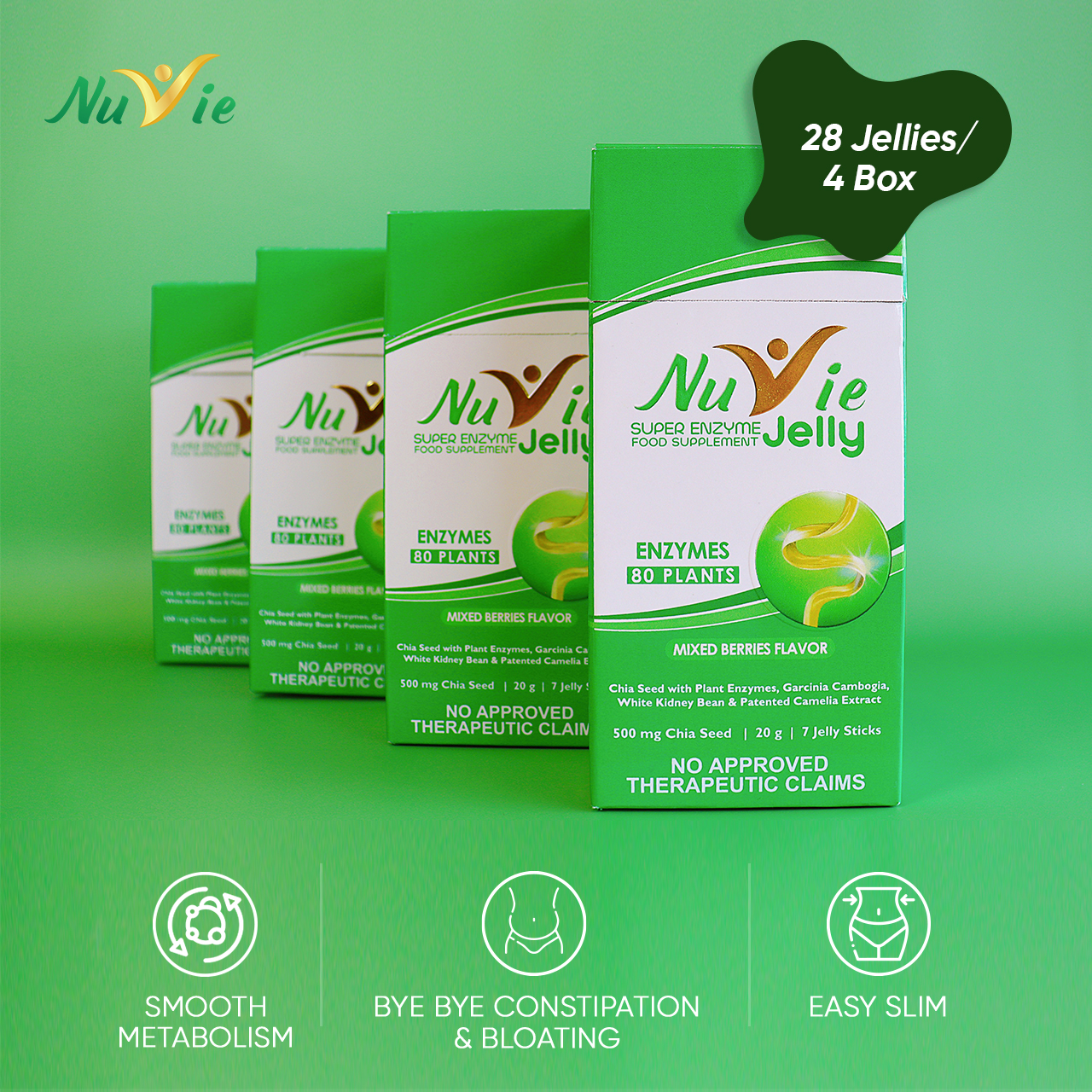 NuVie Super Enzyme Jelly (28 Days) Easy Detox, Digestion, Metabolism