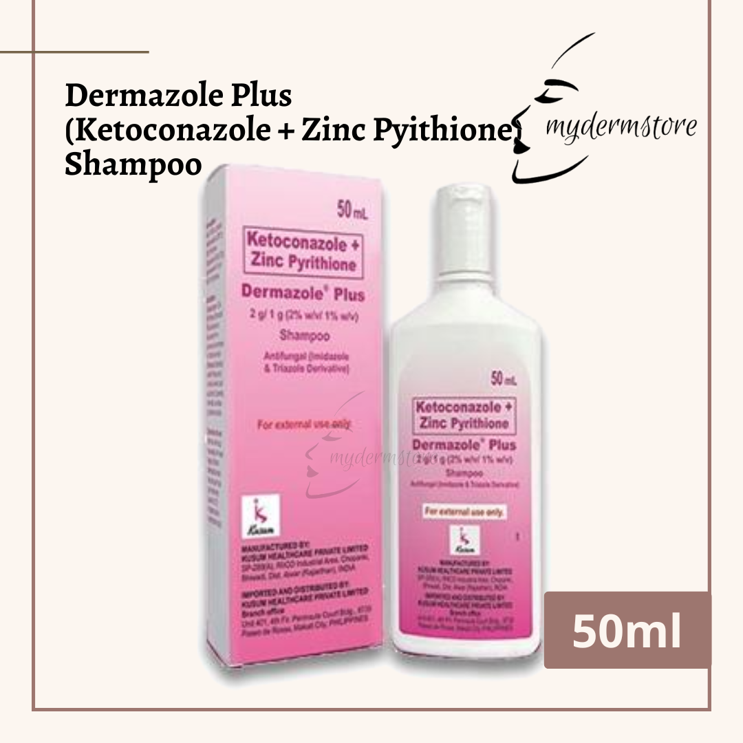 Dermazole Plus Ketoconazole Zinc Pyrithione Shampoo 50ml 100ml Premium Grade Dermatologist