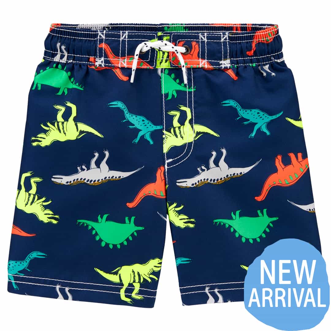 boys dinosaur swim trunks