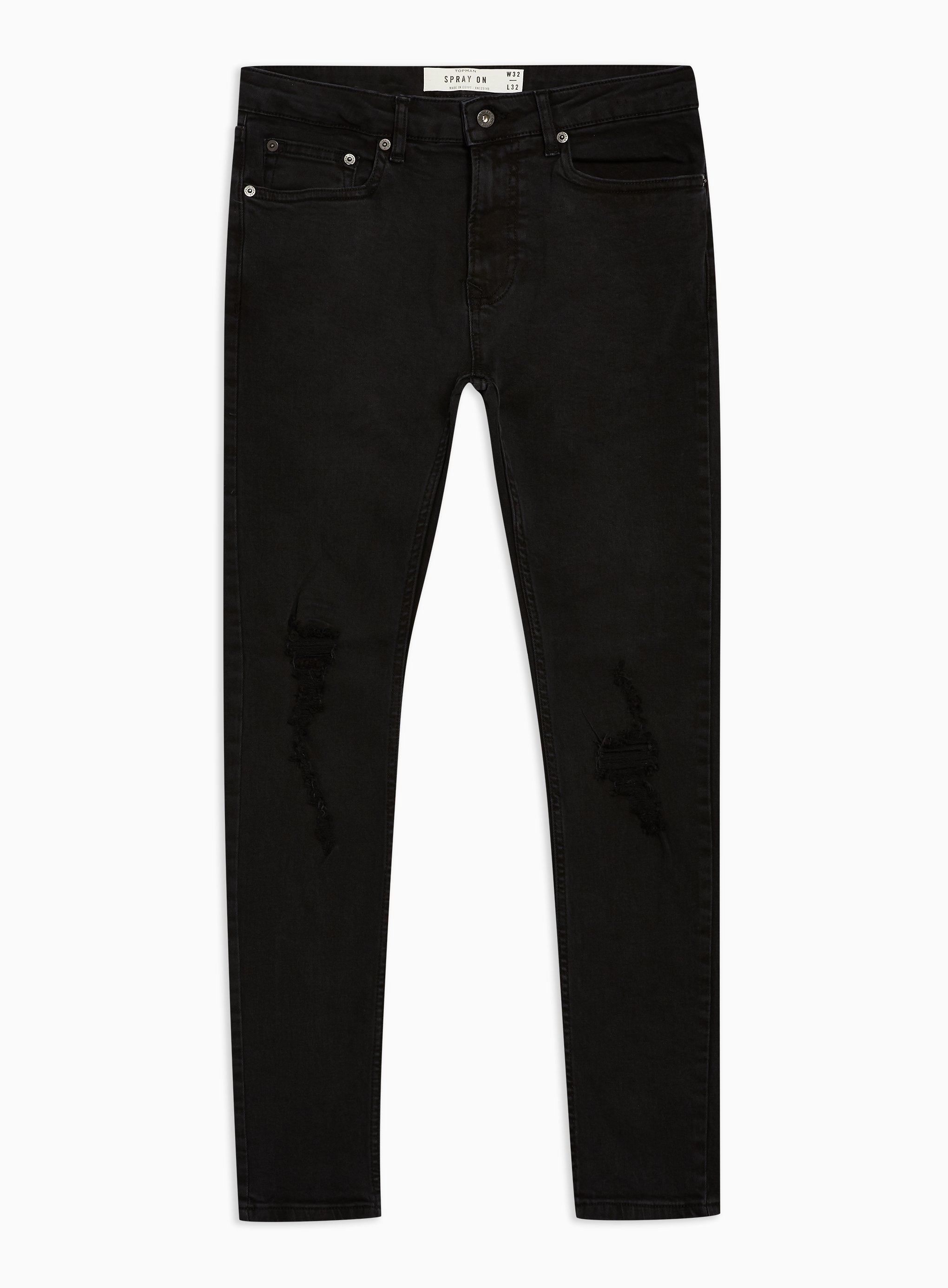 black ripped jeans topman