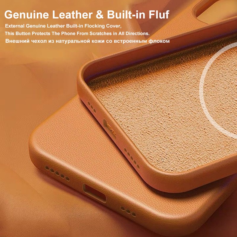 With Logo Leather Magnetic Macsafing Case For IPhone 12 13 Pro Max Mini 12Pro Magsafe With Animation Back Cover For Wireless Charging