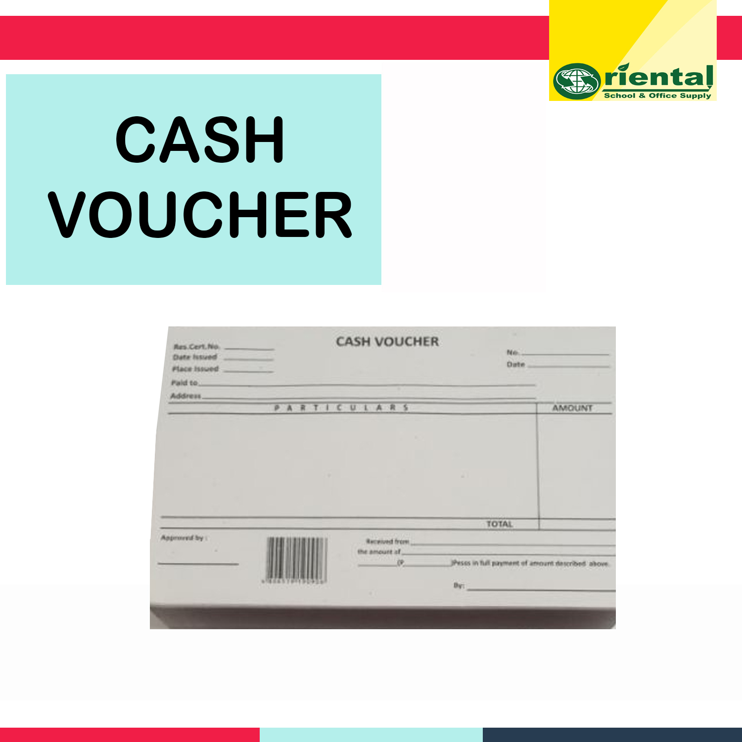 Cash Voucher Receipt - Ordinary Resibo - 50 sheets in pad - Sold per ...