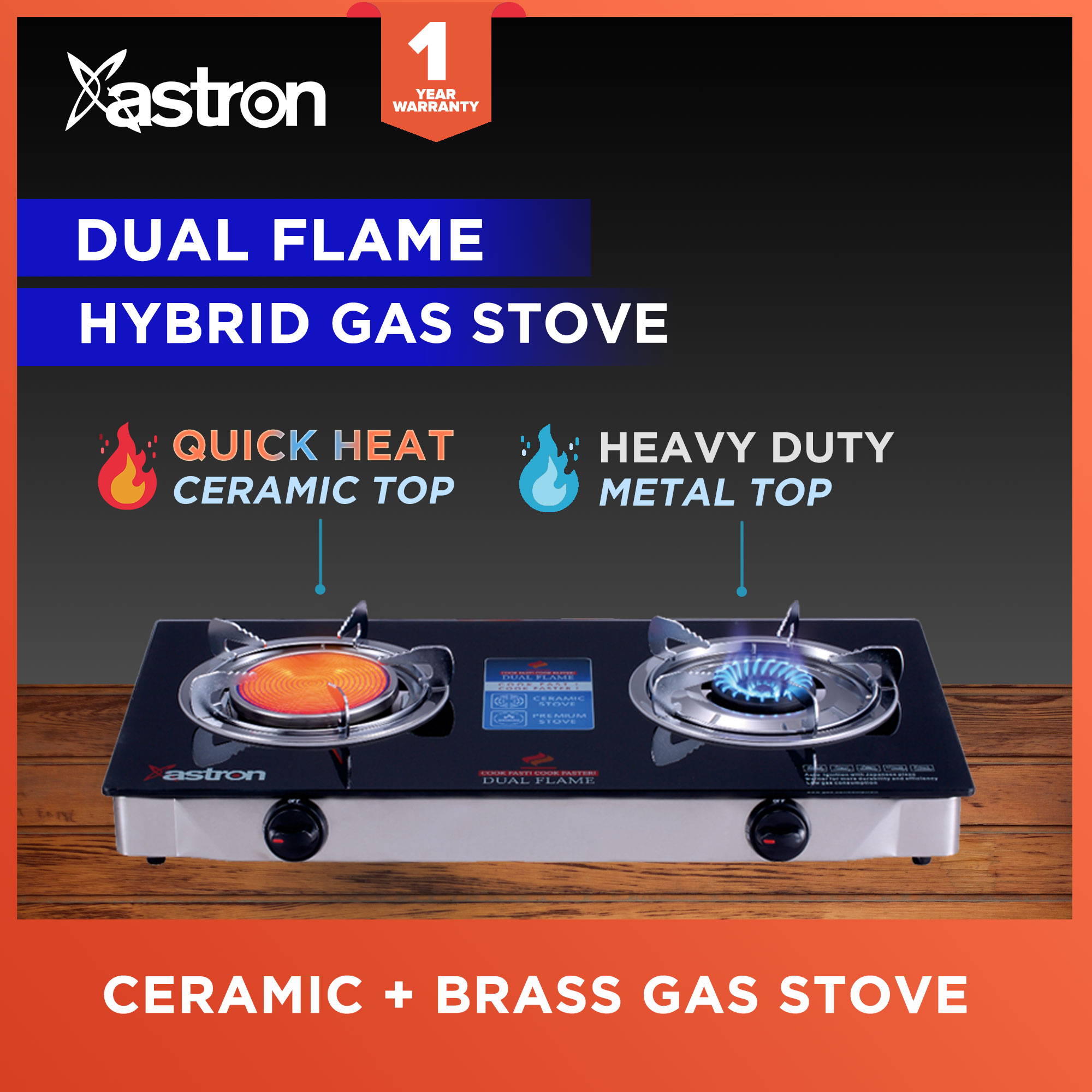 astron double burner gas stove