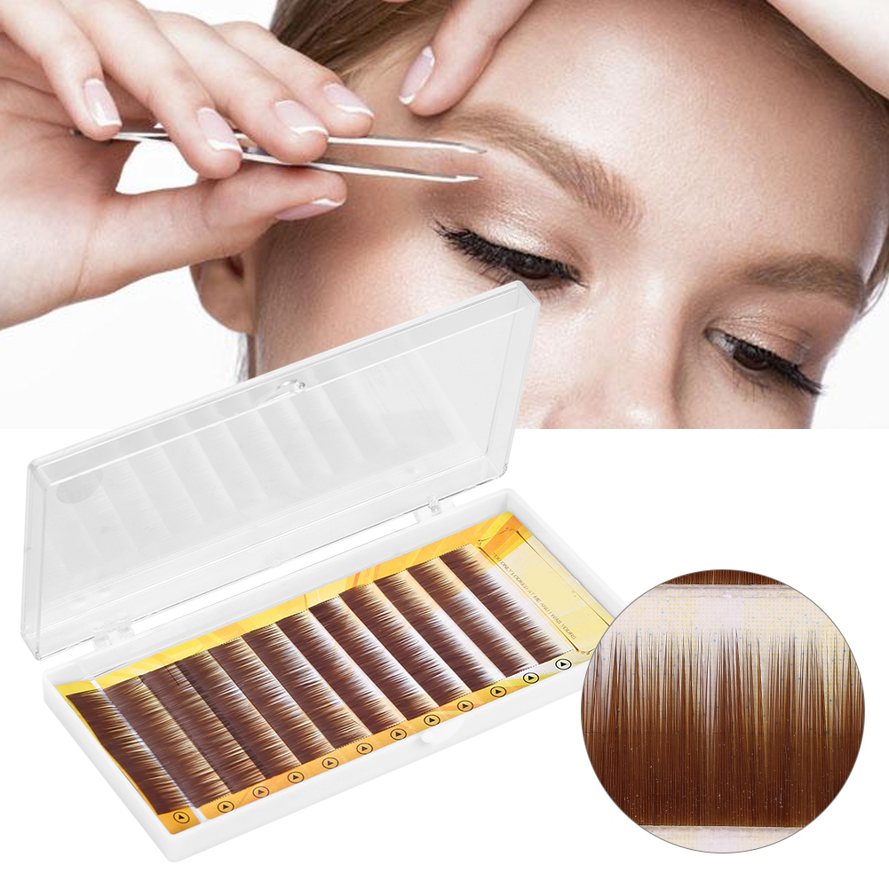 False Eyelashes 12 Pcs Mixed Dark Brown False Eyebrow Extension Fake Eyebrow Individual Eyebrows 5-8mm