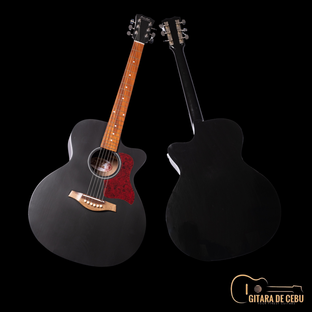 Almond Wood Standard Size Acoustic Guitar Low Action With Freebies