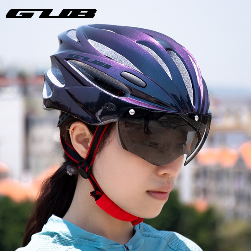 Bicycle Cycling Helmet Gub K80 Plus Mtb 21 24 Inches Integrally Molded Helmets With Visor Magnetic Goggles Lazada Singapore