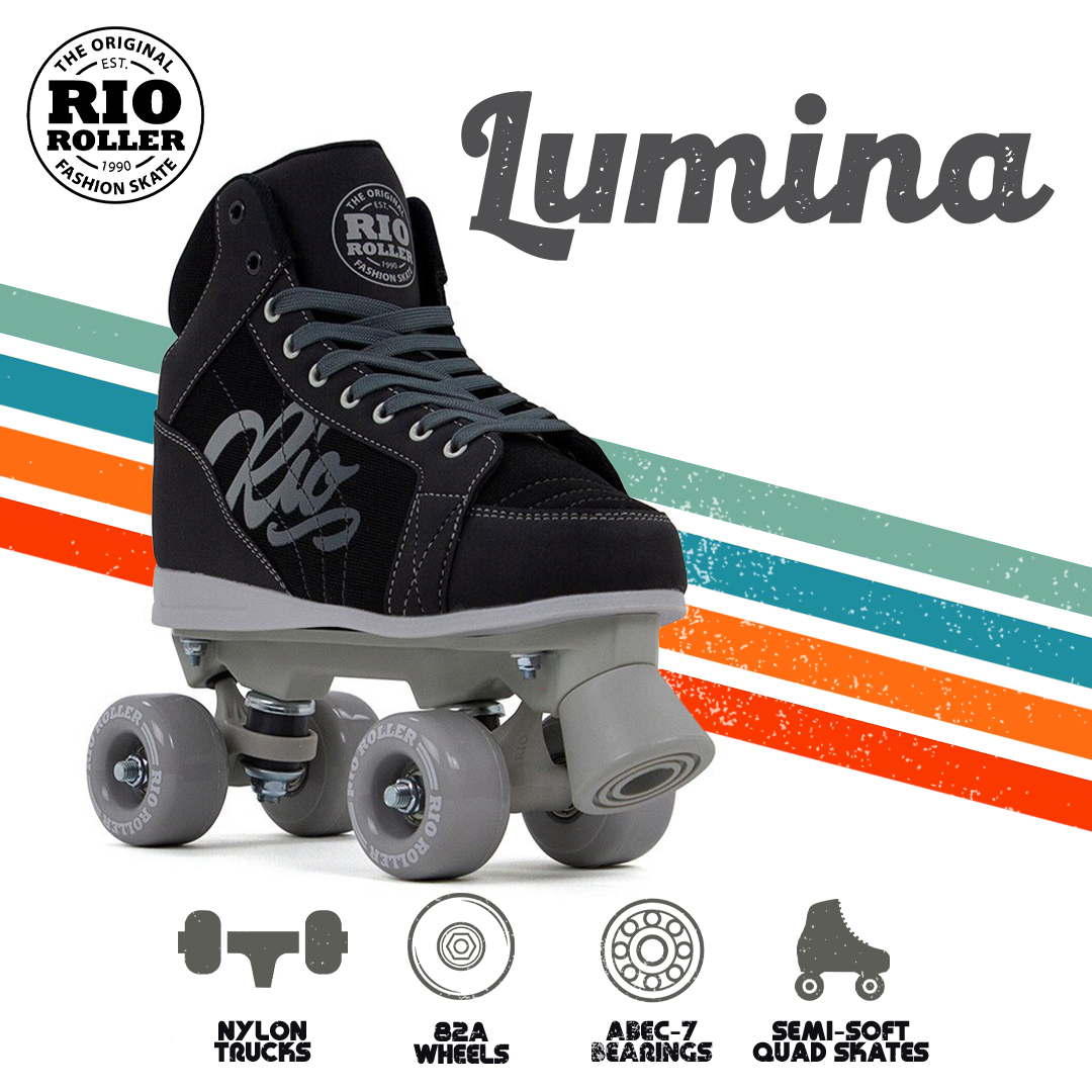 Rio Roller Lumina Quad Roller Skates(RIO245)EU37 to EU42Black/Grey