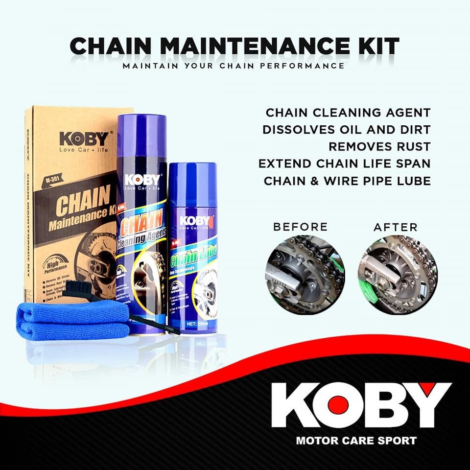 Motorcycle Accessories Original Koby Chain Maintenance Kit Chain Cleaner muji Lazada PH