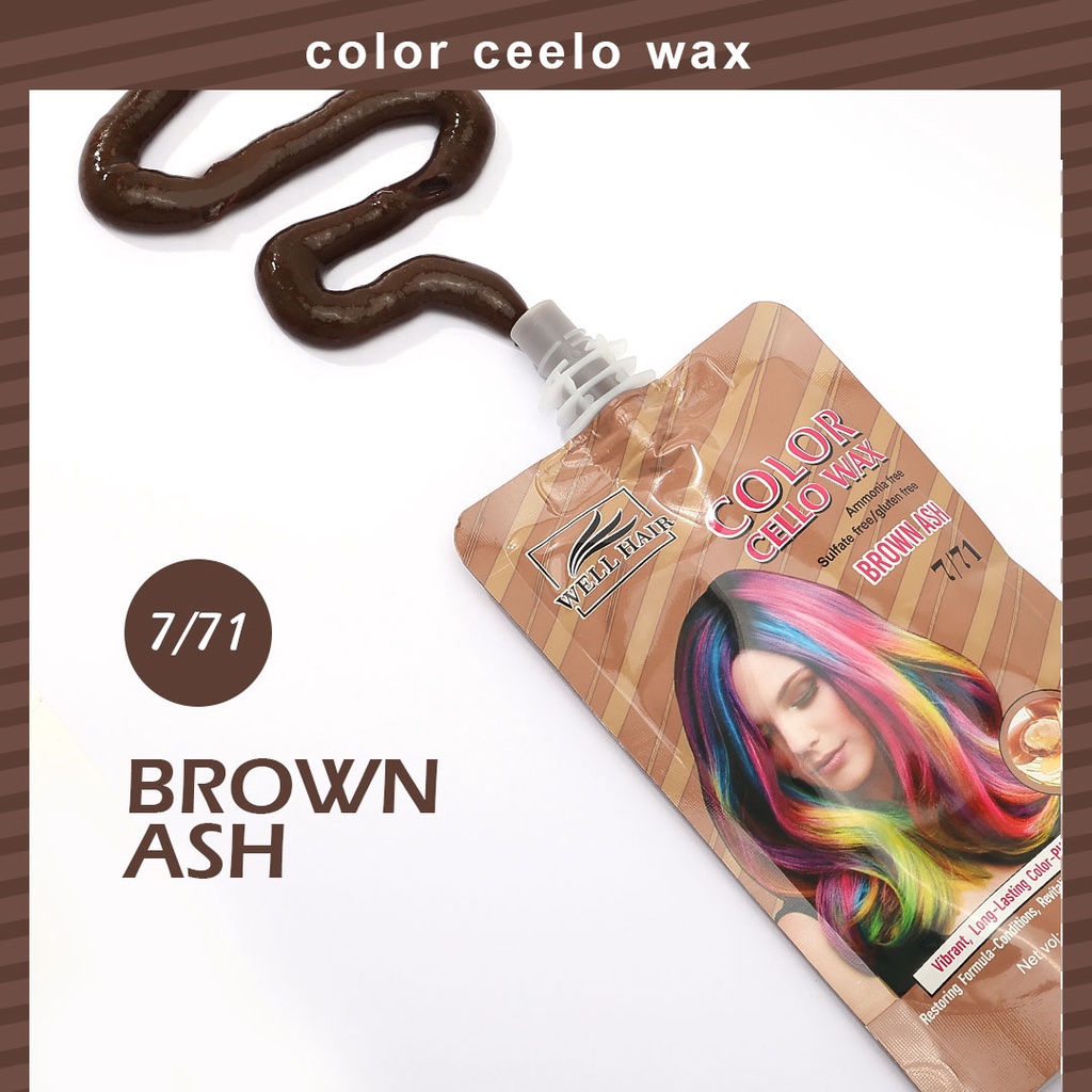 Well Hair Color Dye Shampoo Conditioner 100ml 3 in 1 Colour Dye