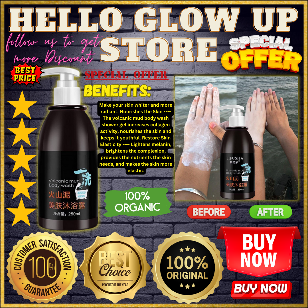 🔥250ML lifusha Volcanic Mud Shower Gel pampaputi ng buong katawan in 3
