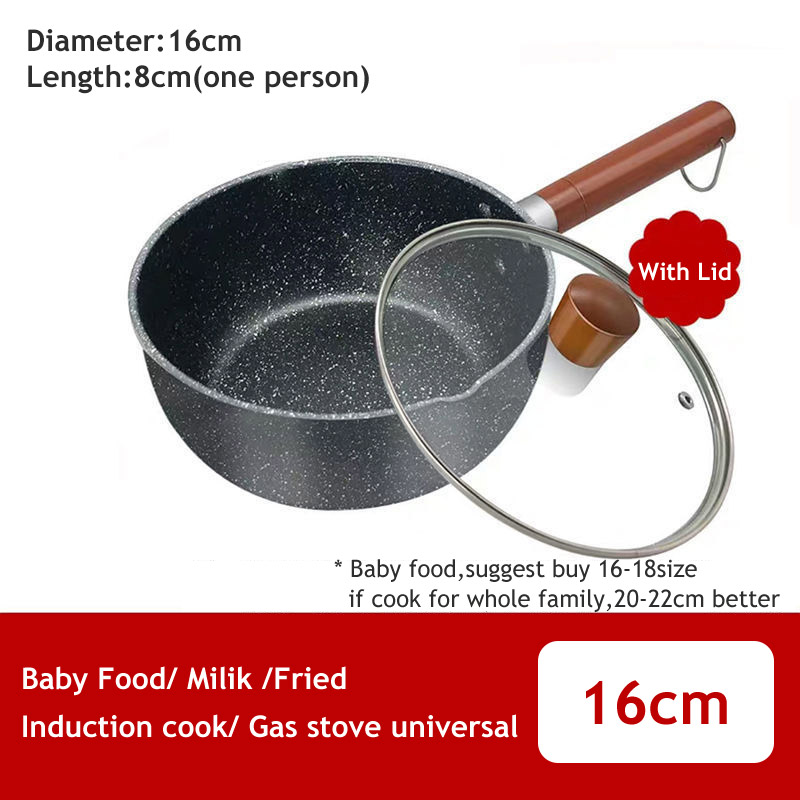 Allpurpose Mafanite Nonstick Sauce Pan With Lid Multiuse Fried Boil