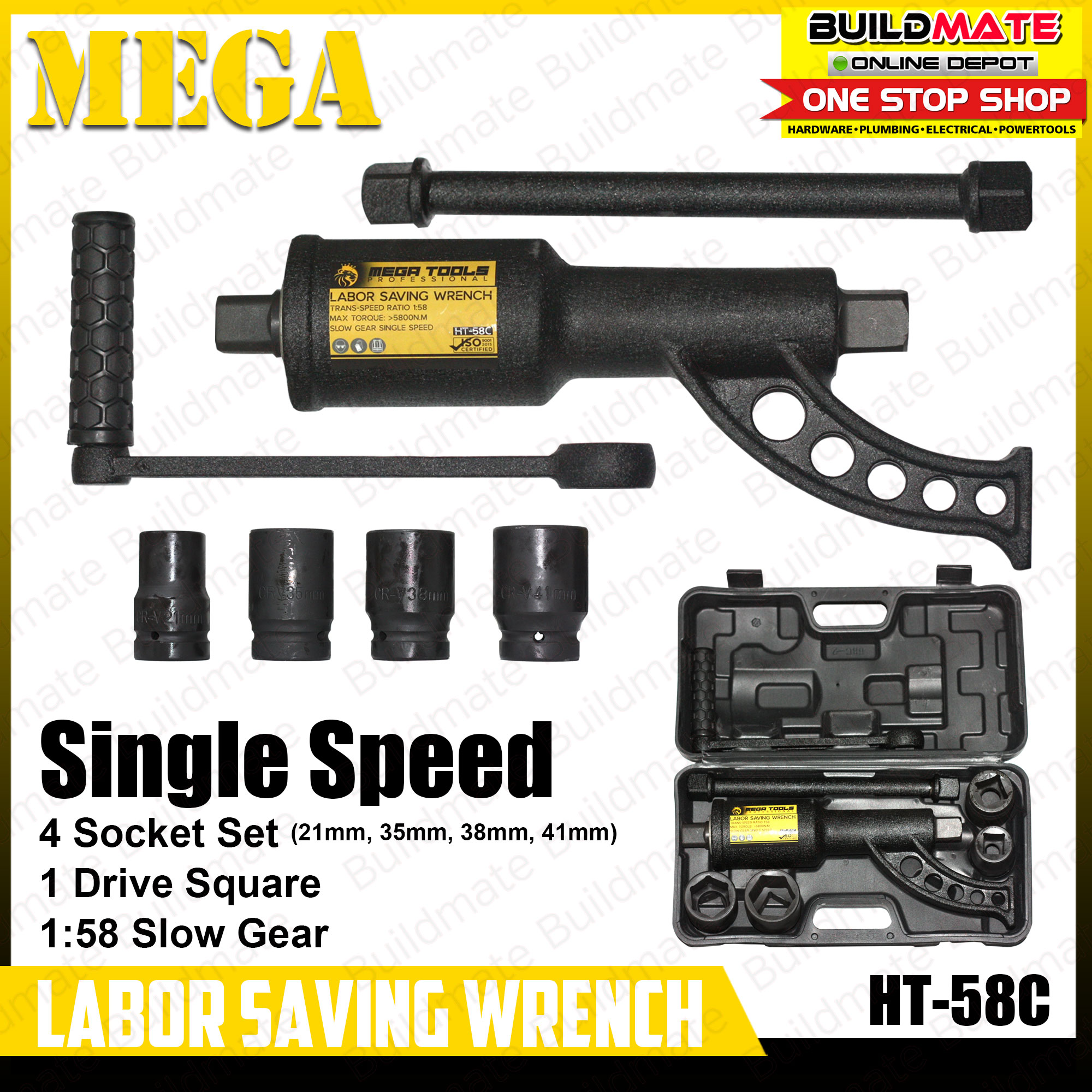 BUILDMATE MEGA Tire Labor Saving Wrench Torque Multiplier SIINGLE SPEED